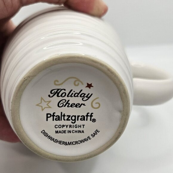 Pfaltzgraff Christmas Holiday Cheer Mug Whimsical Stars 5" tall New Without Tags - Picture 7 of 7